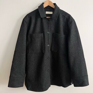 ECOLOGYST Harbour Charcoal 100% Wool Overshirt JACKET UNISEX Made in Canada XL